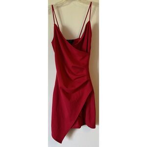 Joe & Elle Asymmetrical Hem Red Bodycon Dress Size Medium NEW